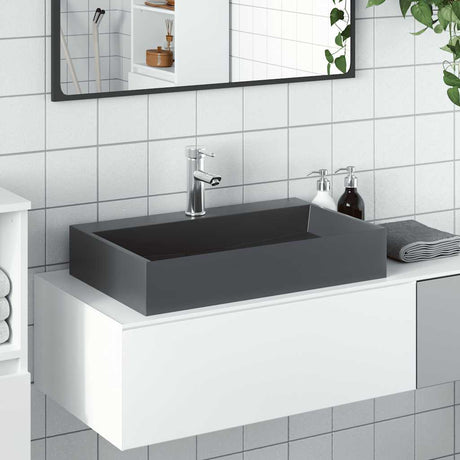 Vidaxx lavabo 60x38x11 cm fonte minérale marbre fonte anthracite