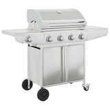 Vidaxl gas barbecue with 5 burners stainless steel silver colored