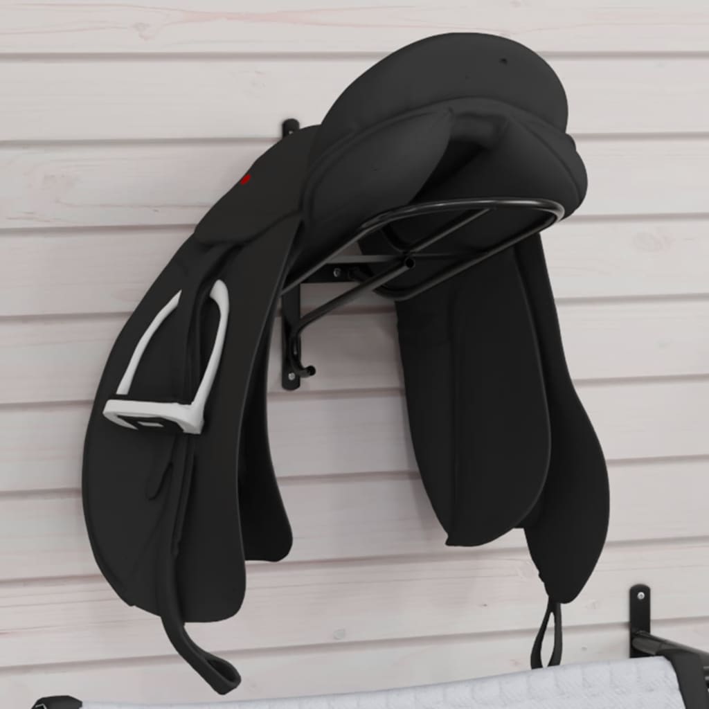 Vidaxl Saddle Rack Mur-Mountd Fer Black