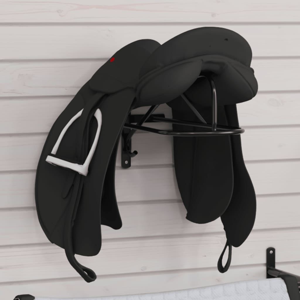 Vidaxl Saddle Rack Mur-Mountd Fer Black