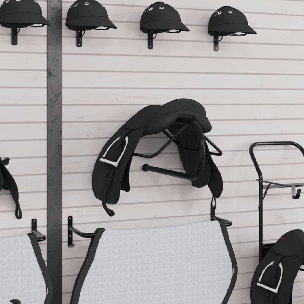 Vidaxl Saddle Rack Mur-Mountd Fer Black