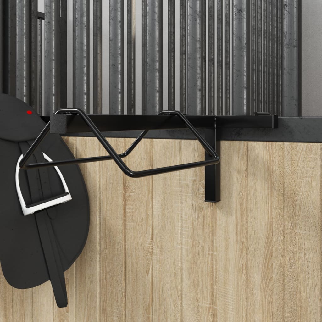 Vidaxl Saddle Rack Mur-Mountd Fer Black