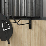 VidaXL Saddle rack wall -mounted iron Black