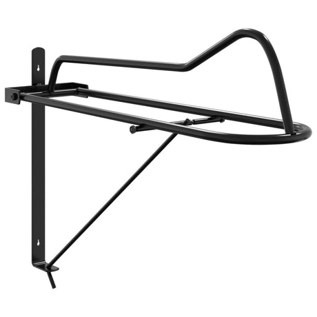 VidaXL porte-selle pliable mural en fer noir