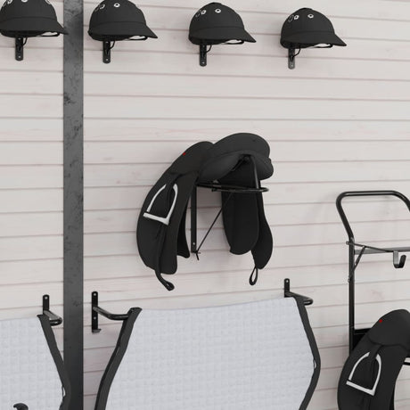 VidaXL porte-selle pliable mural en fer noir