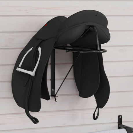 VidaXL porte-selle pliable mural en fer noir