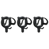 Portes de brida Vidaxl 3 PC Muro de hierro montado en la pared Negro