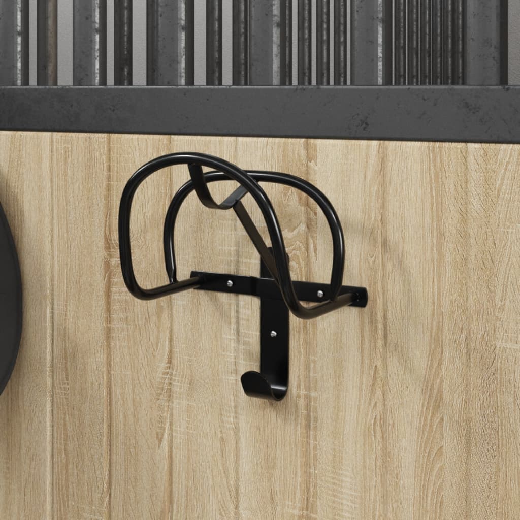 VidaXL bridle holder wall -mounted iron black