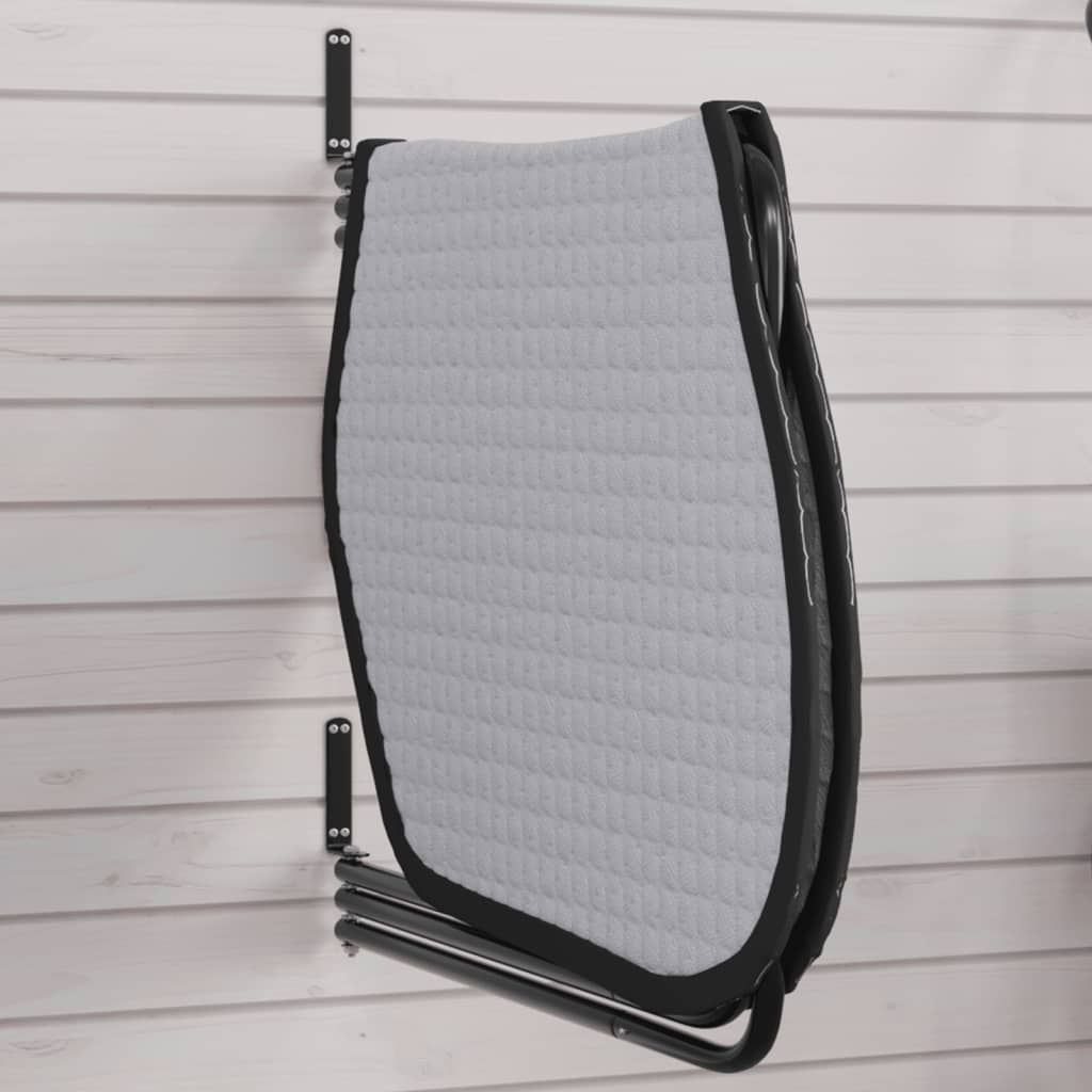 Vidaxl porte-tapis de selle avec 3 tiges de fer noir