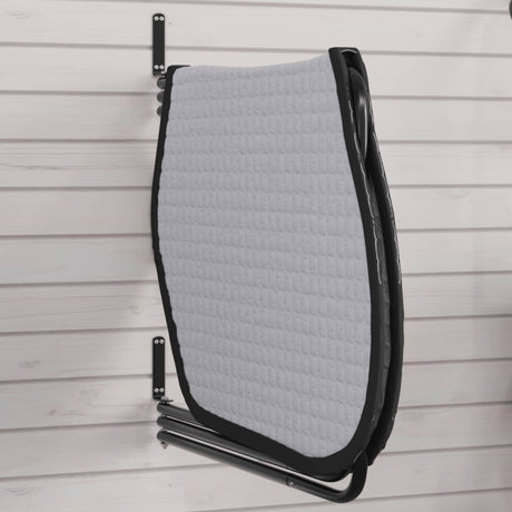Vidaxl porte-tapis de selle avec 3 tiges de fer noir