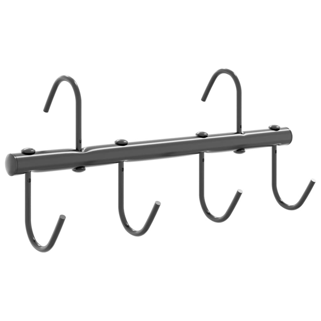 Vidaxl Bridle Holder med 6 Pivot Hooks stål svart