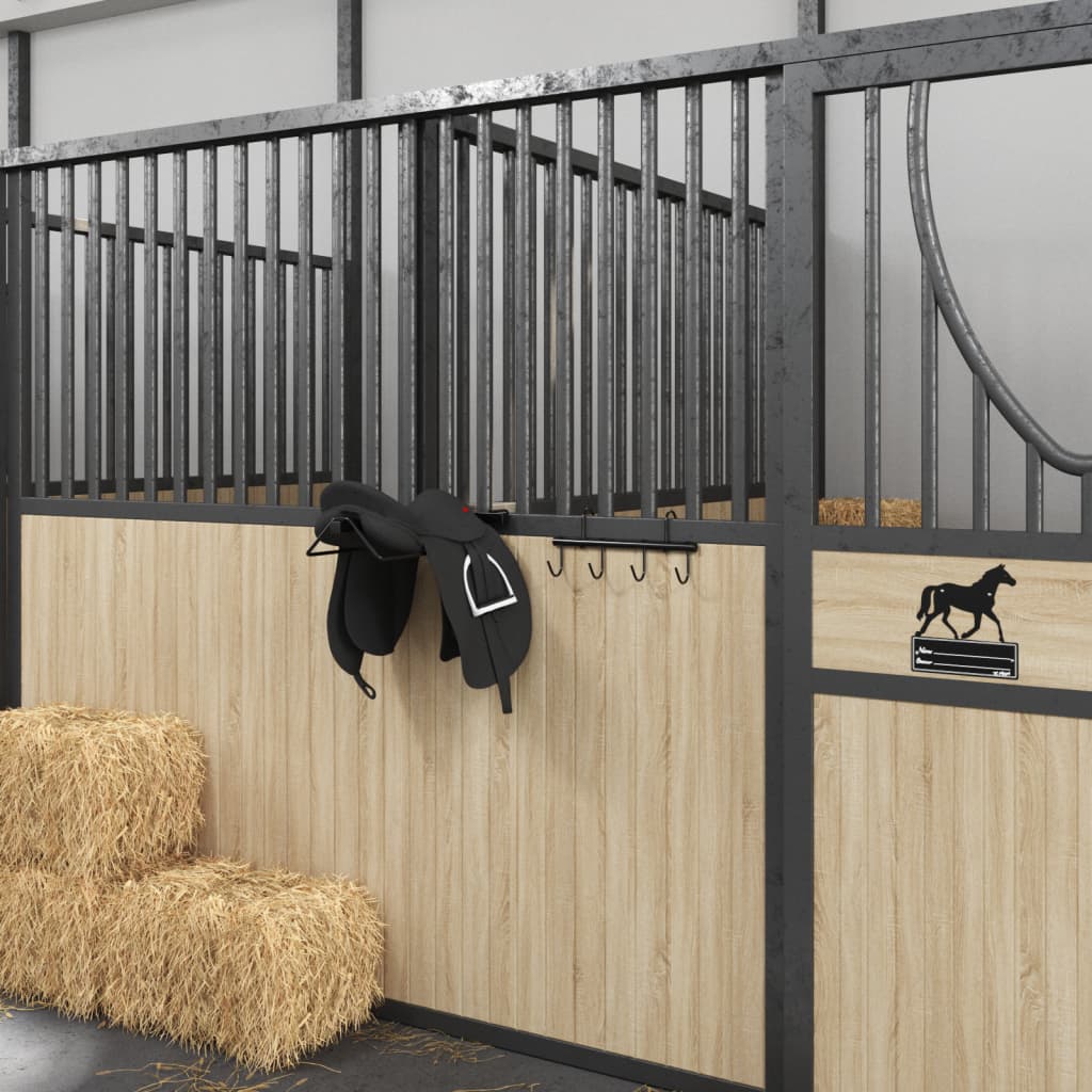 Vidaxl Bridle Halter mat 6 Pivot Hooks Stol schwaarz