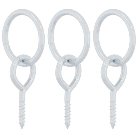 Vidaxl oeil à vis avec anneau 3 pcs acier couleur argent