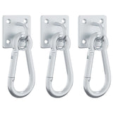 Vidaxl Aenplacke mat Karabiner Hooks 3 st 360 ° rotéierende Stol Sëlwer