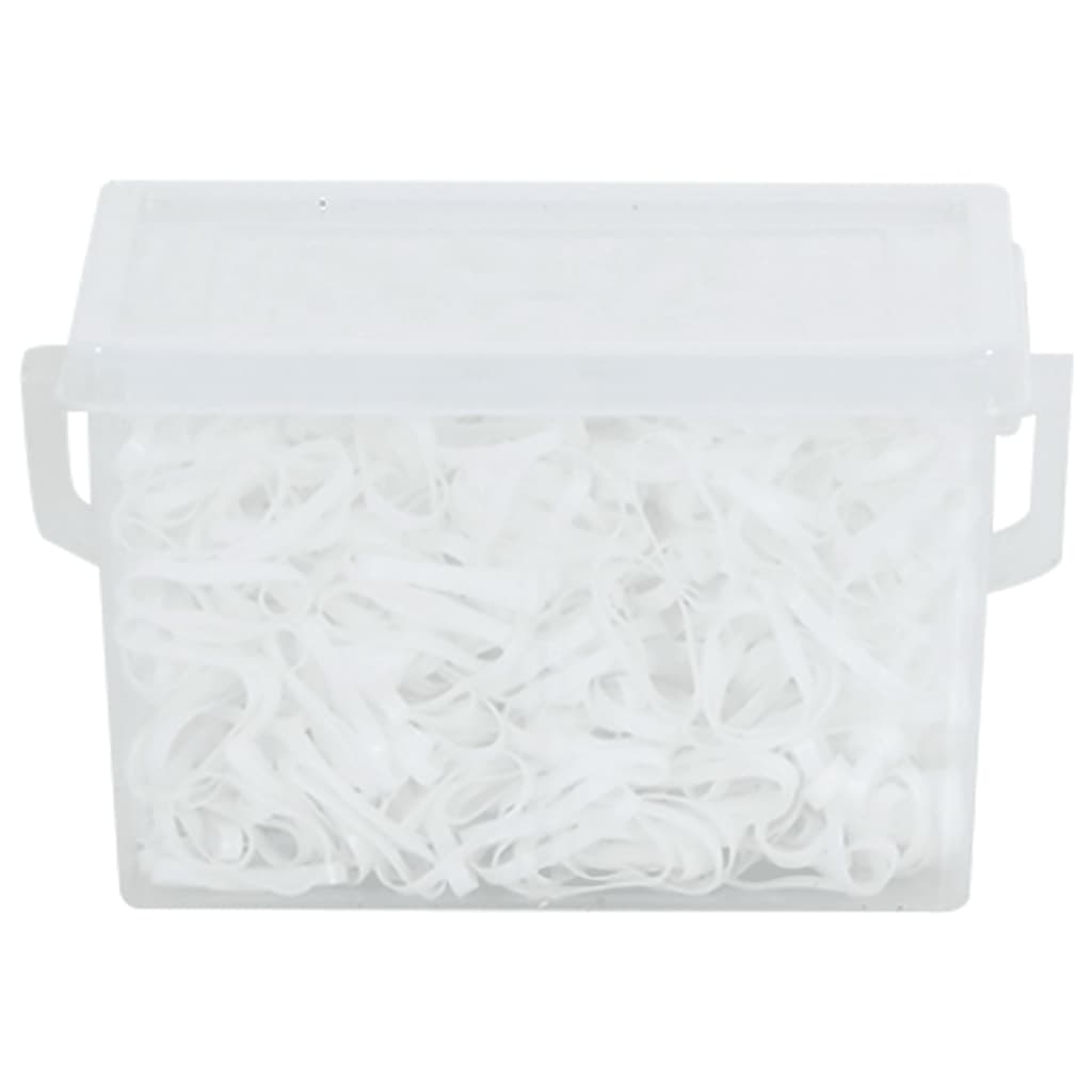 Vidaxl élastiques à cheveux cheval 2500 pcs silicone blanc