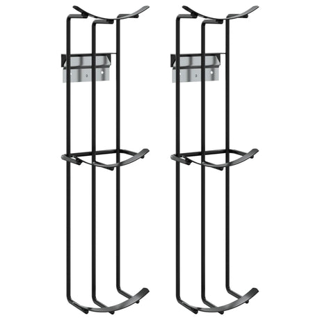 VidaXL support d'obstacle 2 pcs acier noir