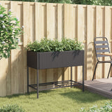 VidaXL jardinière avec étagère poly rotin noir