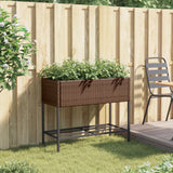 VidaXL jardinière avec étagère poly rotin marron