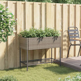 VidaXL jardinière avec étagère poly rotin gris
