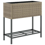 VidaXL jardinière avec étagère poly rotin gris