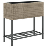 VidaXL Plannet with Poly Rattan Gray shelf