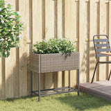VidaXL jardinière avec étagère poly rotin gris
