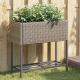 VidaXL jardinière avec étagère poly rotin gris