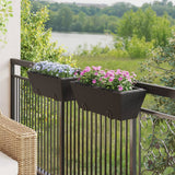 VidaXL jardinières 2 pcs avec crochets poly rotin noir