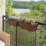 Vidaxl Planters 2 st with hooks Poly Rattan Brown