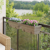 VidaXL jardinières 2 pcs avec crochets poly rotin gris