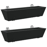 Vidaxl Planters 2 m med Hooks Poly Rattan Black