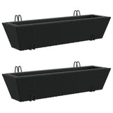 VidaXL jardinières 2 pcs avec crochets poly rotin noir