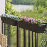 VidaXL jardinières 2 pcs avec crochets poly rotin noir
