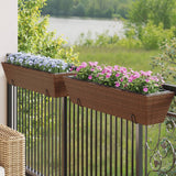 Vidaxl Planters 2 st with hooks Poly Rattan Brown