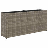 Caja de planificación Vidaxl con 2 macetas 90x20x40 cm Poly Rattan Gray