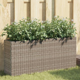 Scatola di pianificazione Vidaxl con 2 pentole 90x20x40 cm poli rattan grigio