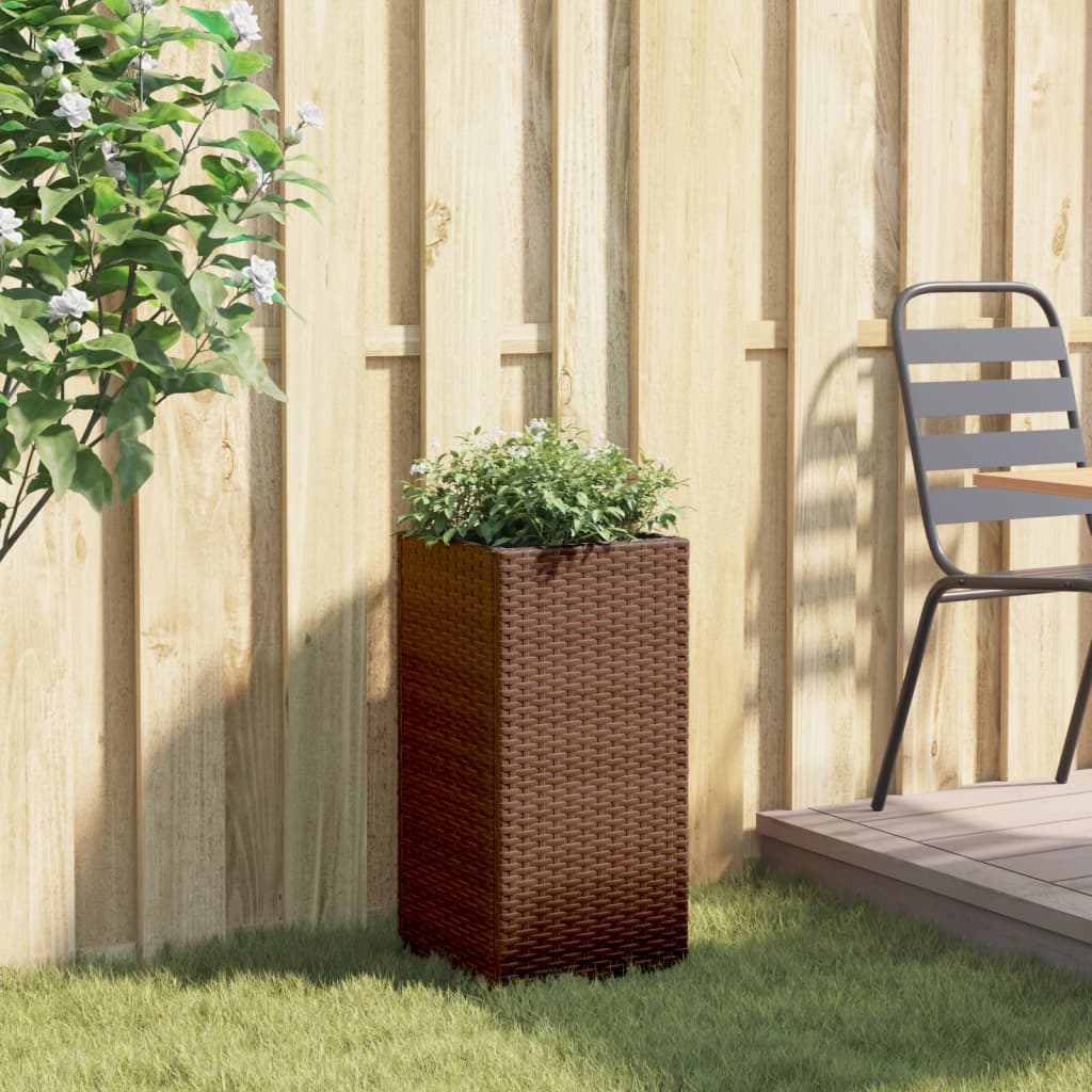 Vidaxl Planning Box 30x30x60 cm Poly Rattan Brown