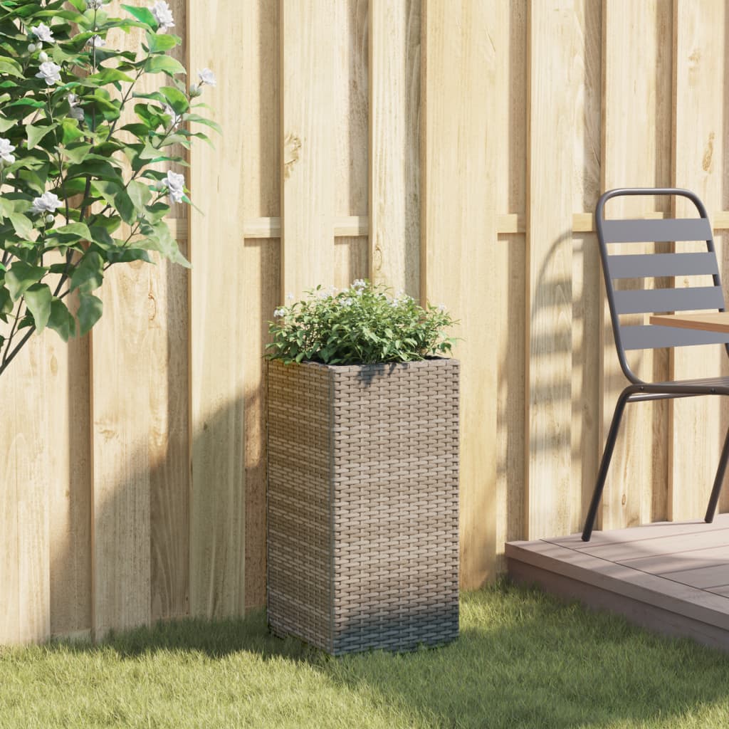 Vidaxl Planungskëscht 30x30x60 cm Poly Rattan Grey