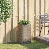 Vidaxl plantenbak 30x30x60 cm poly rattan grijs