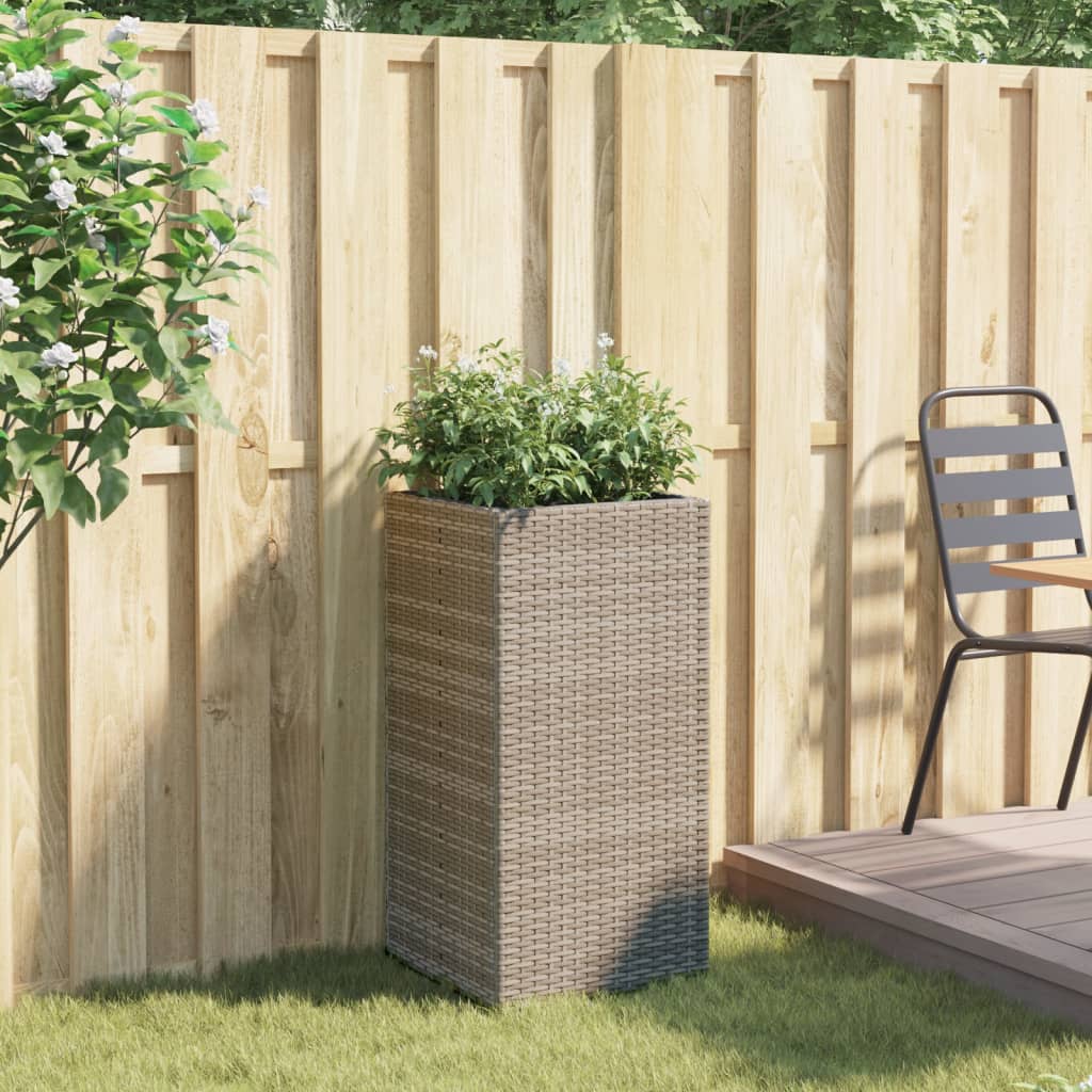 Vidaxx jardinière 40x40x80 cm poly rotin gris