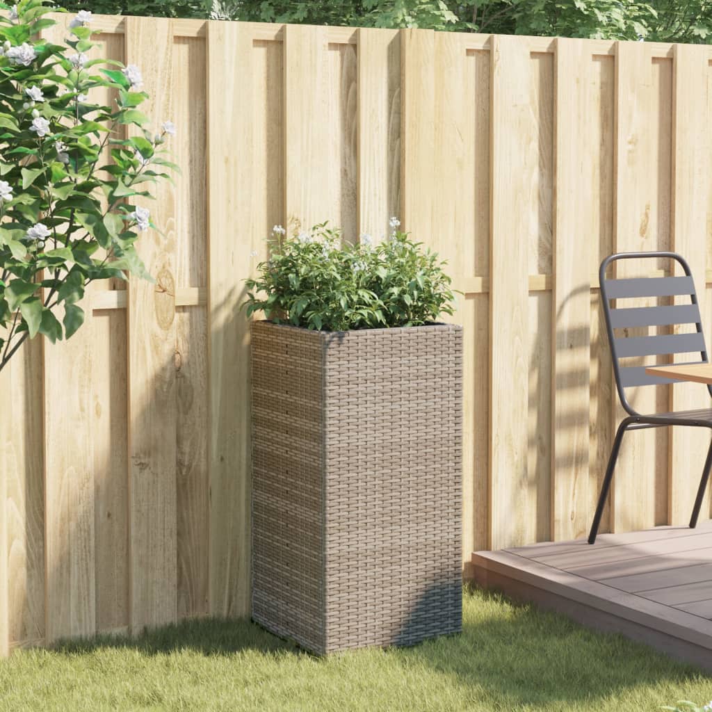 Boîte de planification Vidaxl 40x40x80 cm Poly Rattan Grey