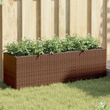 Vidaxx jardinière avec 3 pots 105x30x32 cm poly rotin marron