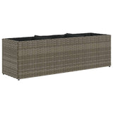 VIDAXL -Pflanzer mit 3 Pots 105x30x32 cm Poly Rattan Grau