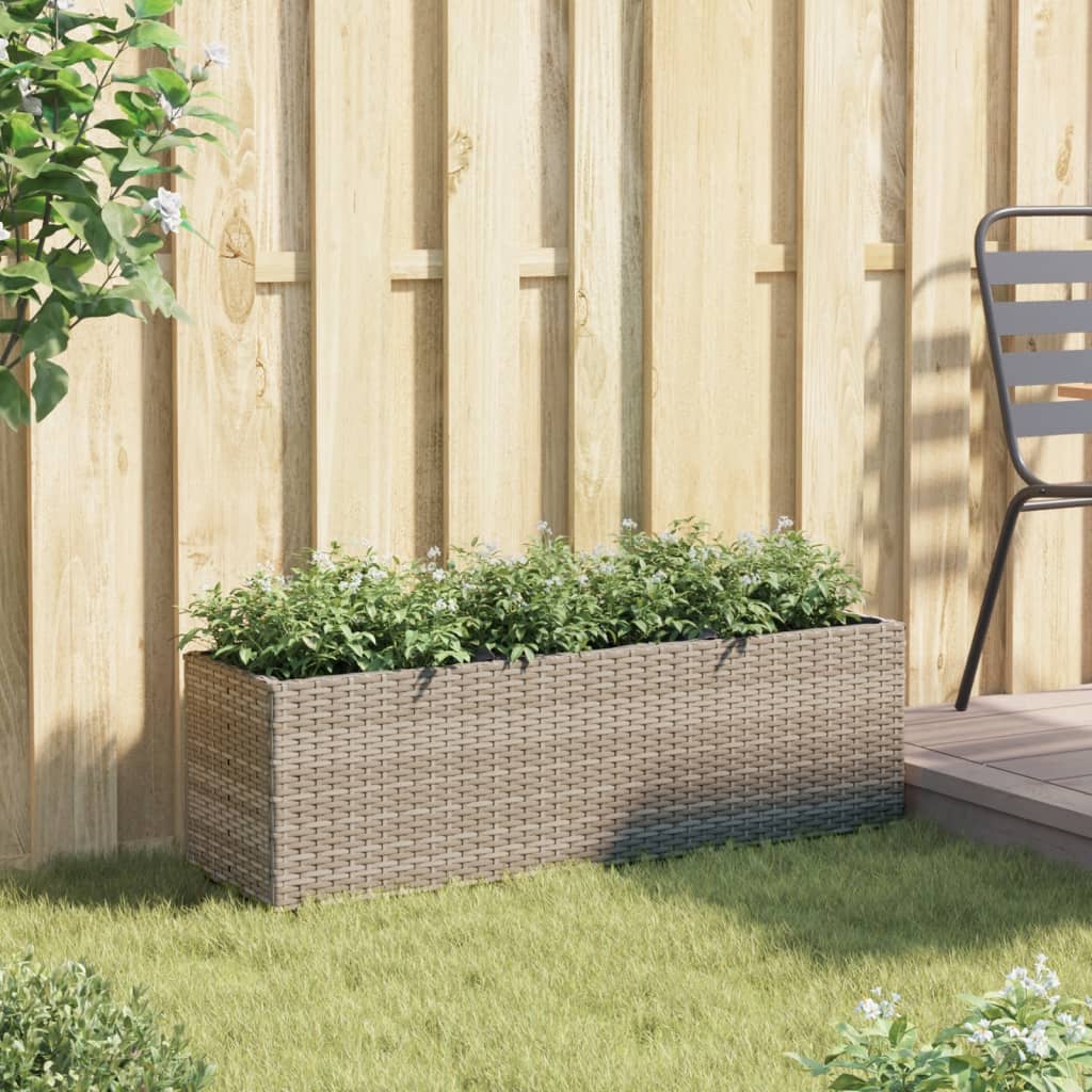 Vidaxl -planter med 3 potter 105x30x32 cm poly rotting grå