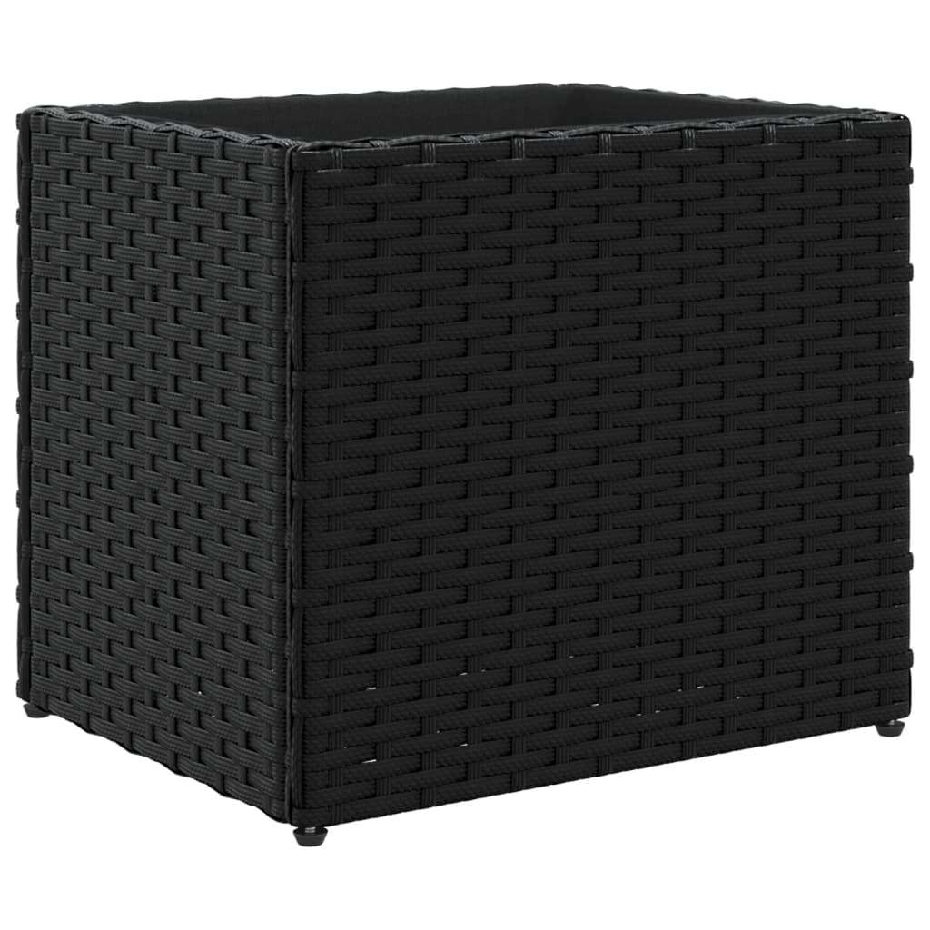 Casella di pianificazione Vidaxl 36x30x32 cm Poly Rattan Black