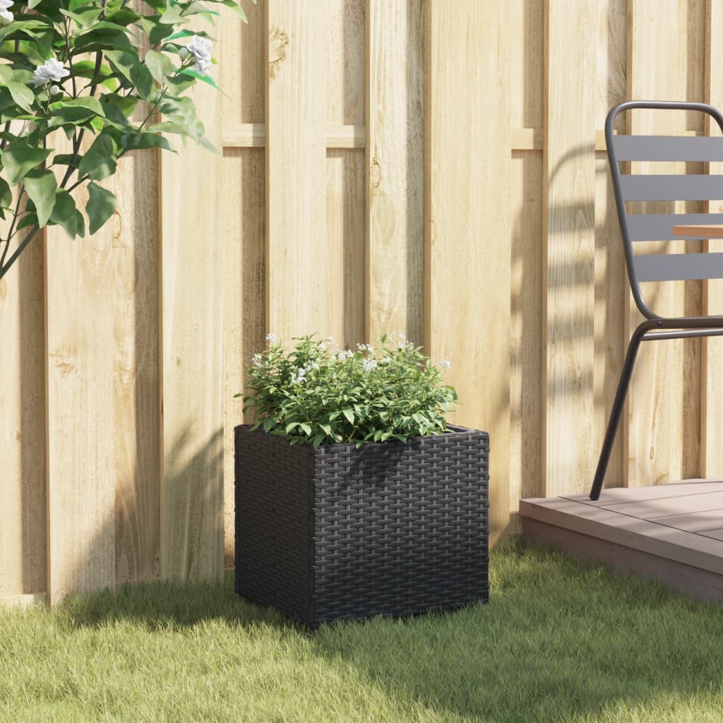 Vidaxl Planning Box 36x30x32 CM Poly Rattan Black