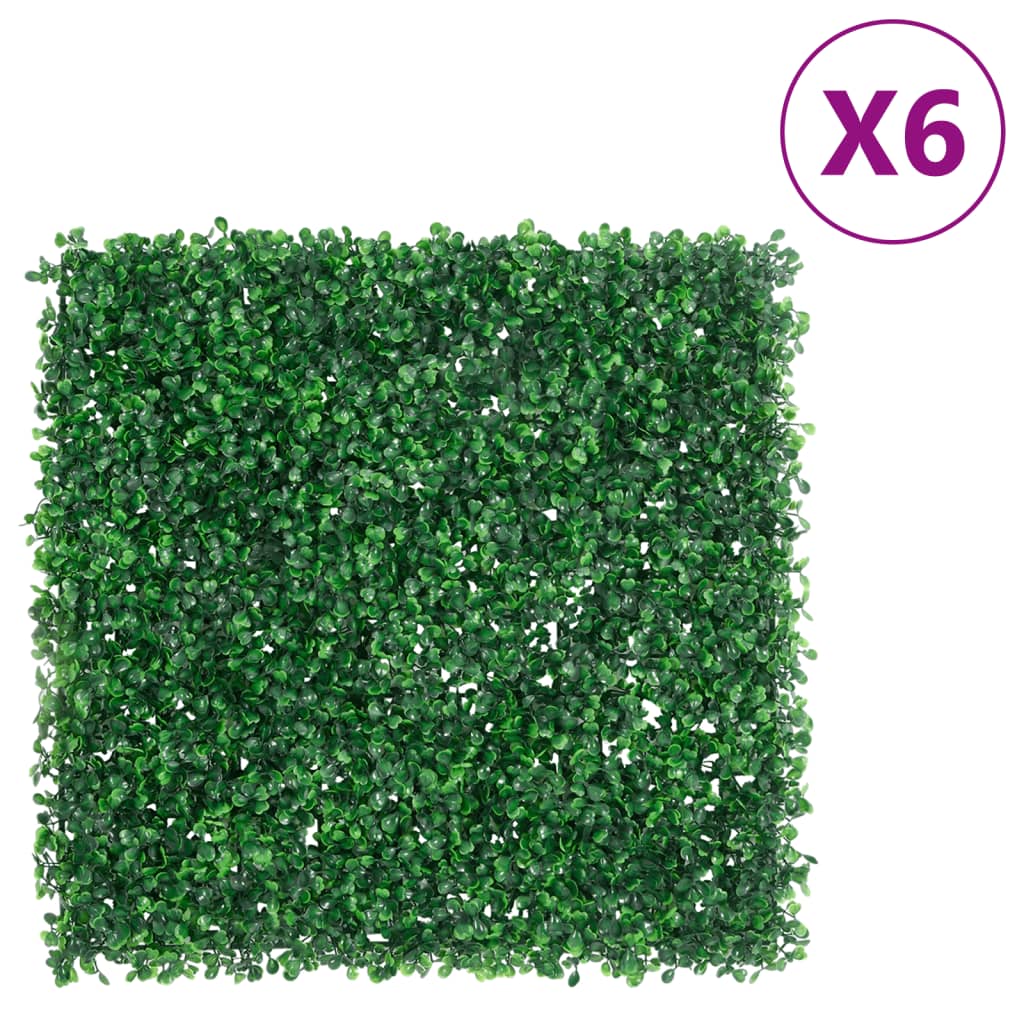 Vidaxxl clôture avec arbuste artificiel 6 pcs 50x50 cm vert
