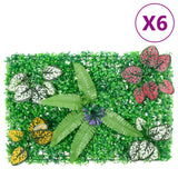 Vidaxxl clôture avec plantes artificielles 6 pcs 40x60 cm vert