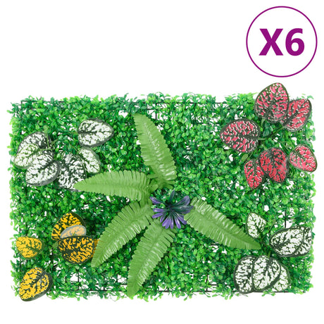 Vidaxxl clôture avec plantes artificielles 6 pcs 40x60 cm vert