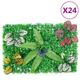 VidaXL clôture avec plantes artificielles 24 pcs 40x60 cm vert